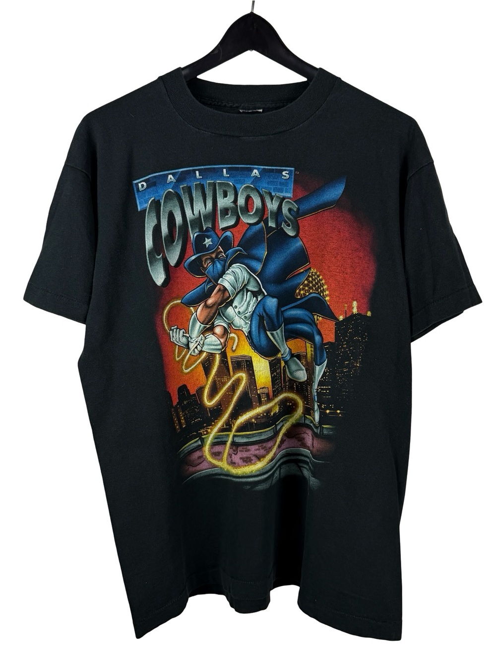 Vintage 1994 Salem Sportswear Dallas Cowboys Superhero Comic Shirt Size L
